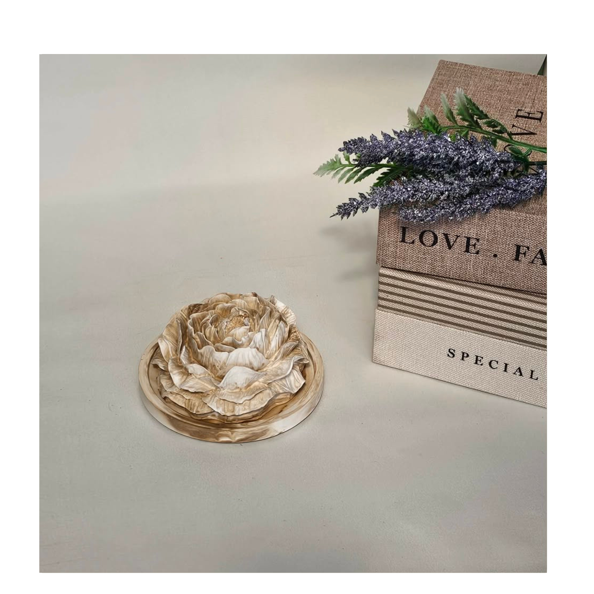 Peony Aroma Stone With Minimalist Tray
